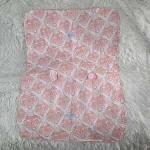 Canopy Couture Carseat Cover Soft Minky Fleece & Cotton "Angelina" Pink & White